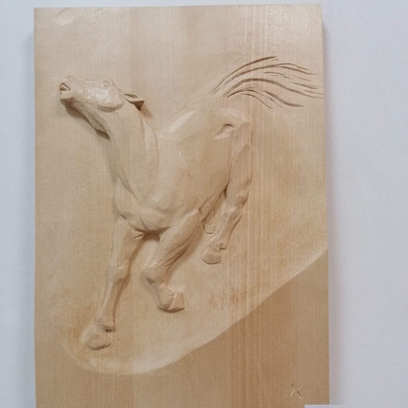 Relief Pferd Lindenholz